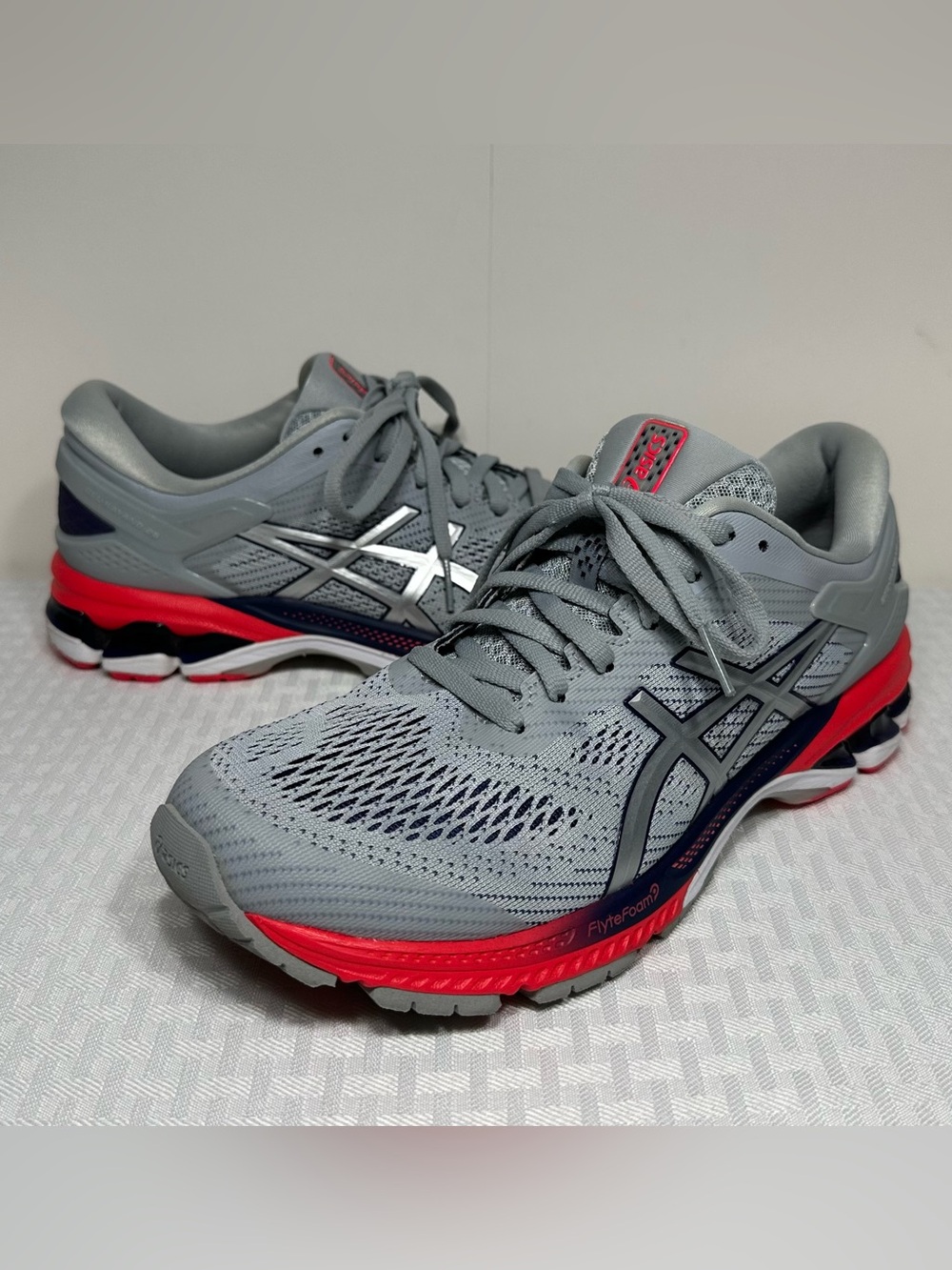 Asics Gel-Kayano 26 Women's 9.5 Piedmont Gray/Silver Running Shoes VGUC 1012A457